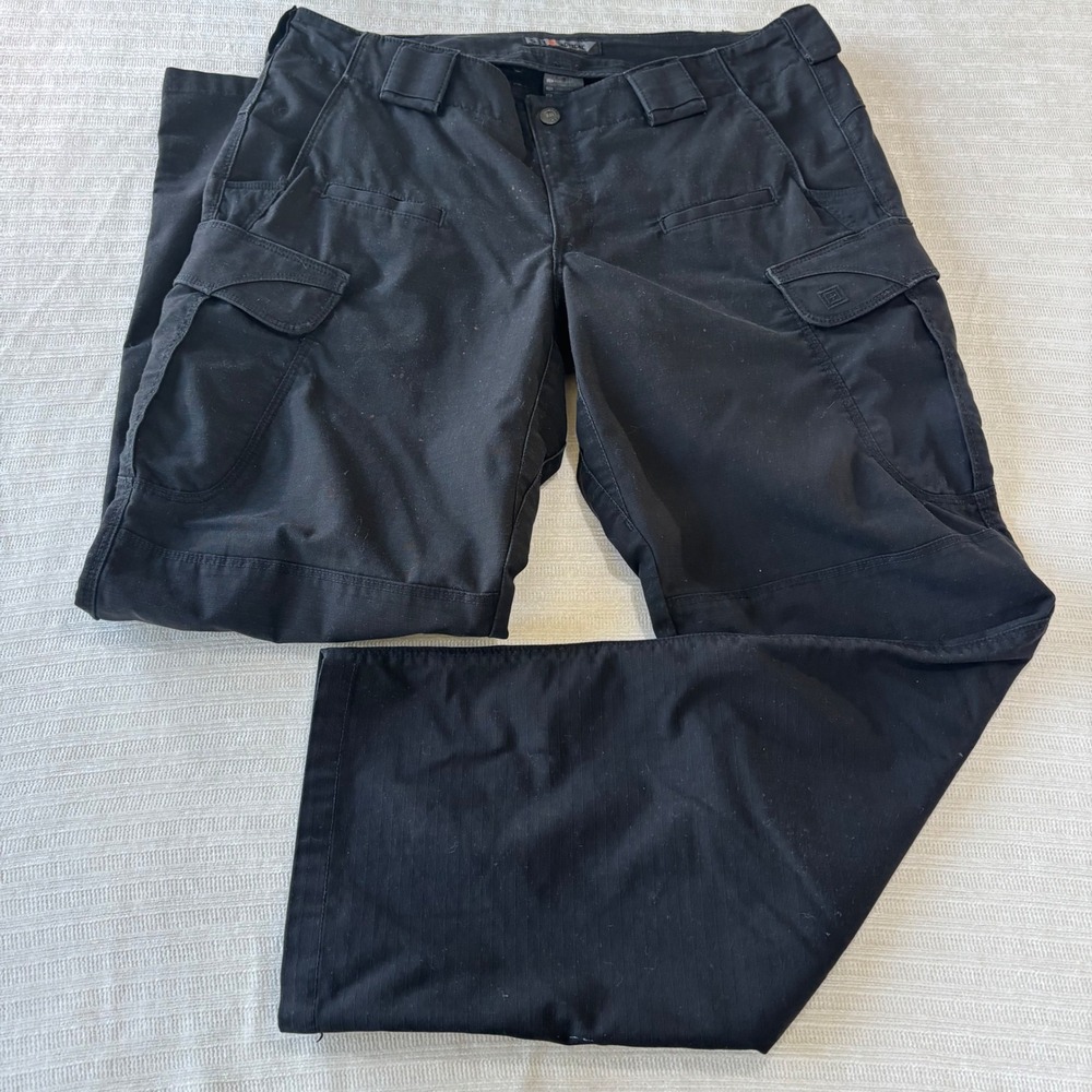 5.11 Tactical Womens 14 Regular Black Ripstop Cargo Pants Work Trousers 64386
